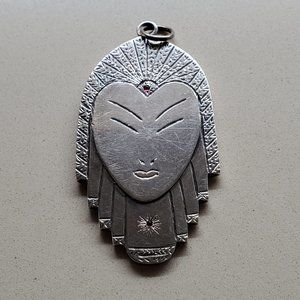 TRUE VINTAGE ART DECO STERLING SILVER PENDANT